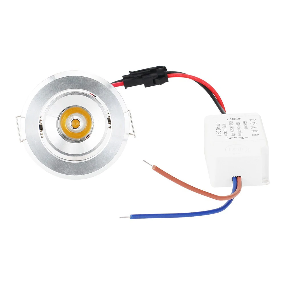 1 sztuk 2.04 cala Mini LED wpuszczana COB lampa sufitowa typu Downlight żarówka 1W 85V-265V lampy dużej mocy oświetlenie wewnętrzne wystrój sklepu