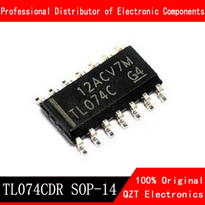 Nouveau et original circuit imprimé TL074CDT SOP14 TL074C SOP TL074C SMD 074C tl074chr SOP-14, 10 pièces