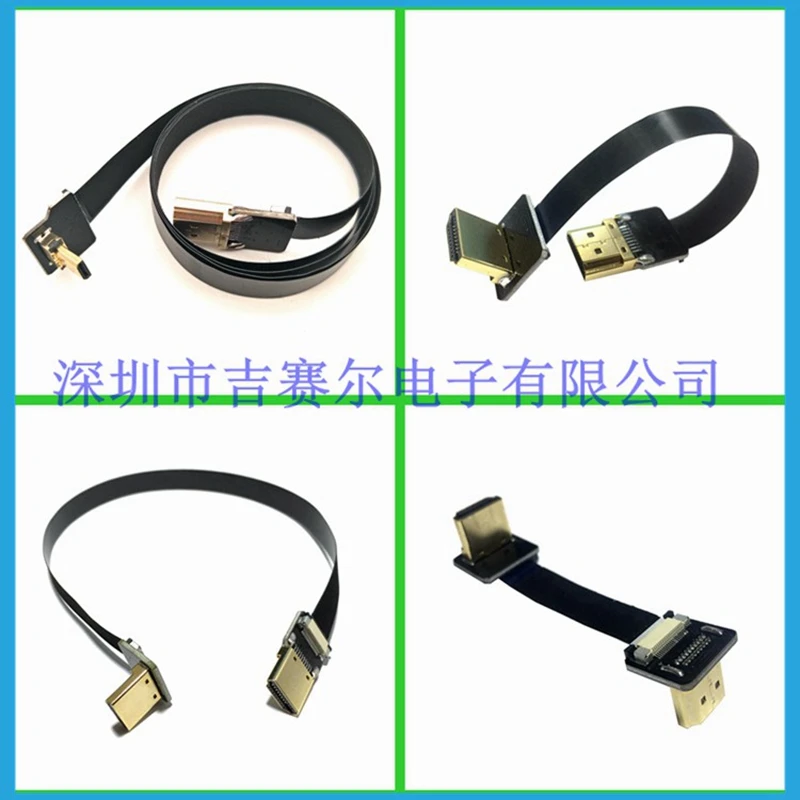 Micro HDMI-compatibe Up angle to HDMI Micro Type-D Up Down male Female HD Flat FPC Cable for GH4 GoPro BMPCC A5000 A6000 A7R A7S
