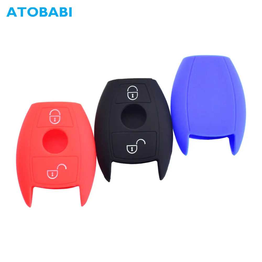 スマートシリコンカーキーケース,2ボタン,スマートリモコンカバー,メルセデスベンツ用スキンカバーw202 w203 w208 w209 w169 w245 w210