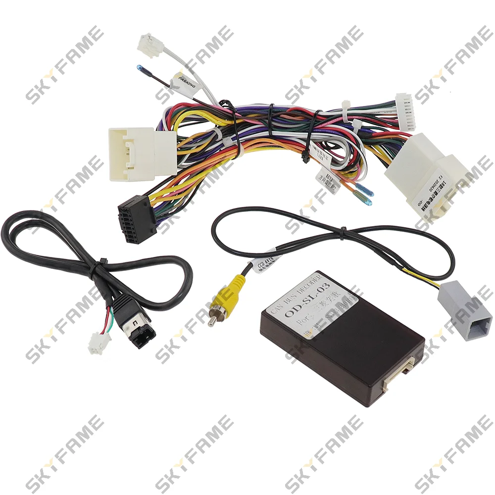 SKYFAME 16Pin سيارة الأسلاك تسخير محول Canbus صندوق فك أندرويد كابل الطاقة لميتسوبيشي الكسوف OD-SL-03 RZ-MB01
