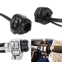 Interruptor de Control de manillar de motocicleta, 1 "", 25mm, con arnés de cableado, negro/cromo, para Harley Softail Dyna Sportster 883 1200 v-rod