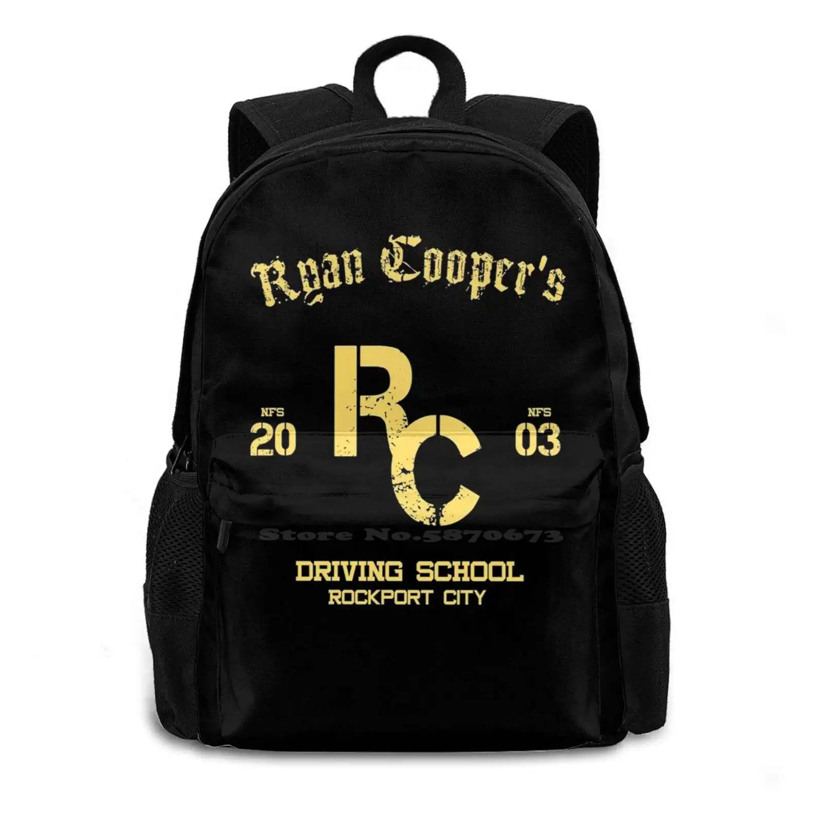 Ryan Cooper's Driving School 3d Print Design Backpack Casual Bag Need For Speed Nfs Racing Games Videogames Nfs Ryan Cooper