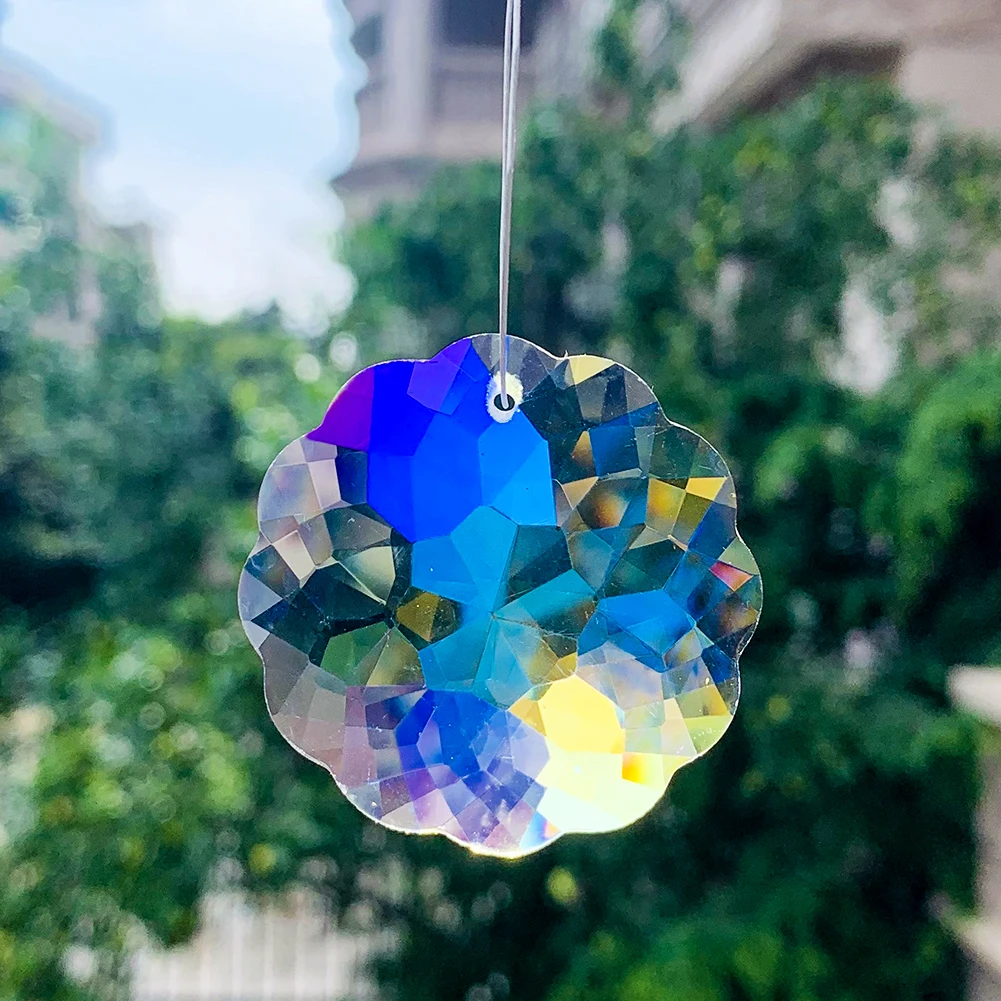 Hanging Crystal AB Color Mandala Prism Suncatchers Chandelier Parts Rainbow Crystal Pendant Accessories DIY Home Wedding Decor