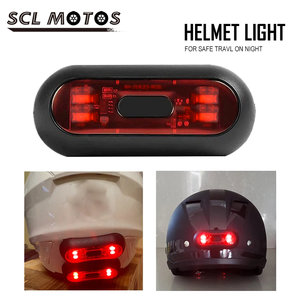 

SCL MOTOS Motorcycle Accessories Helmet Night Light Cycling Strip Safety Signal Warning Light LED Motorcycle Helmet Taillight