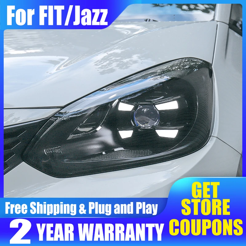 Head Lamps For Honda FIT Jazz 2021 Porsche Type Headlights LED DRL Running LED Width Lamp LED Dynamic Turn Signal Assembly