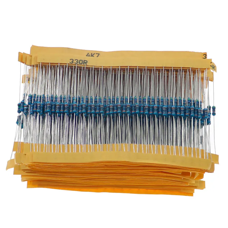 600Pcs 30 Kinds x 20pcs Metal Film Resistor pack 1/4W 1% resistor Assorted Kit Set