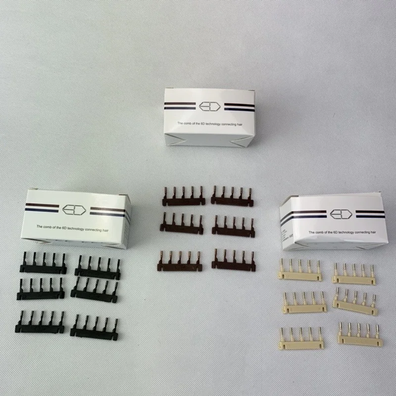 Hebillas de extensión de cabello humano 6D-2, herramientas de segunda generación, máquina de extensión de cabello negro, marrón, Rubio 6D