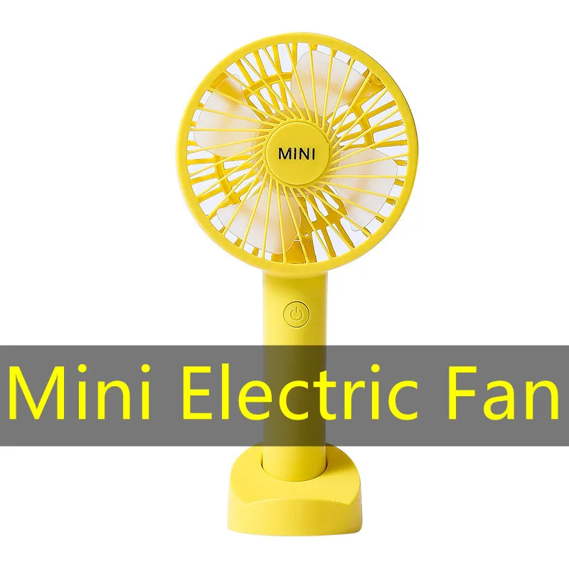 Mini Handheld Fan Opladen Licht Met Base Desktop Snowflake Creative Student Usb Kleine Ventilator