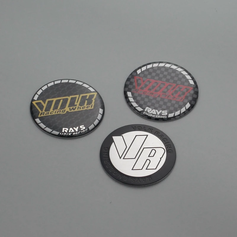 4pcs 50mm center cap sticker for rims rays volk work emotion vs logo car racing modified emblem on wheel cover