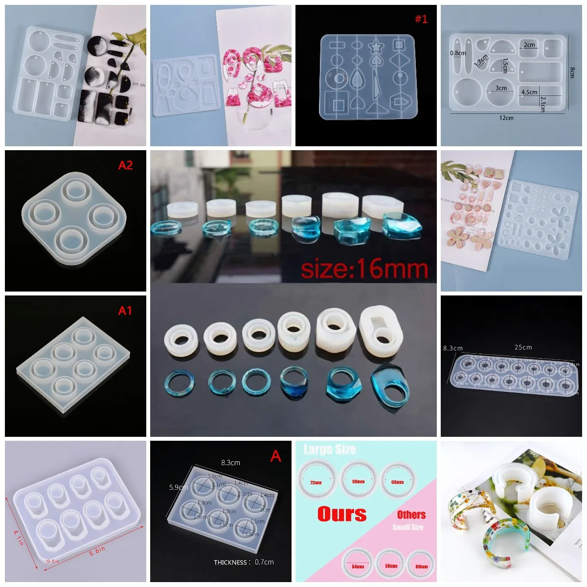 

Mixed Types Earring Bracelet Ring Mold Handmade Bracelet Jewelry Molds Drop Dangle Resin Earring Mold Jewelry Making Tools