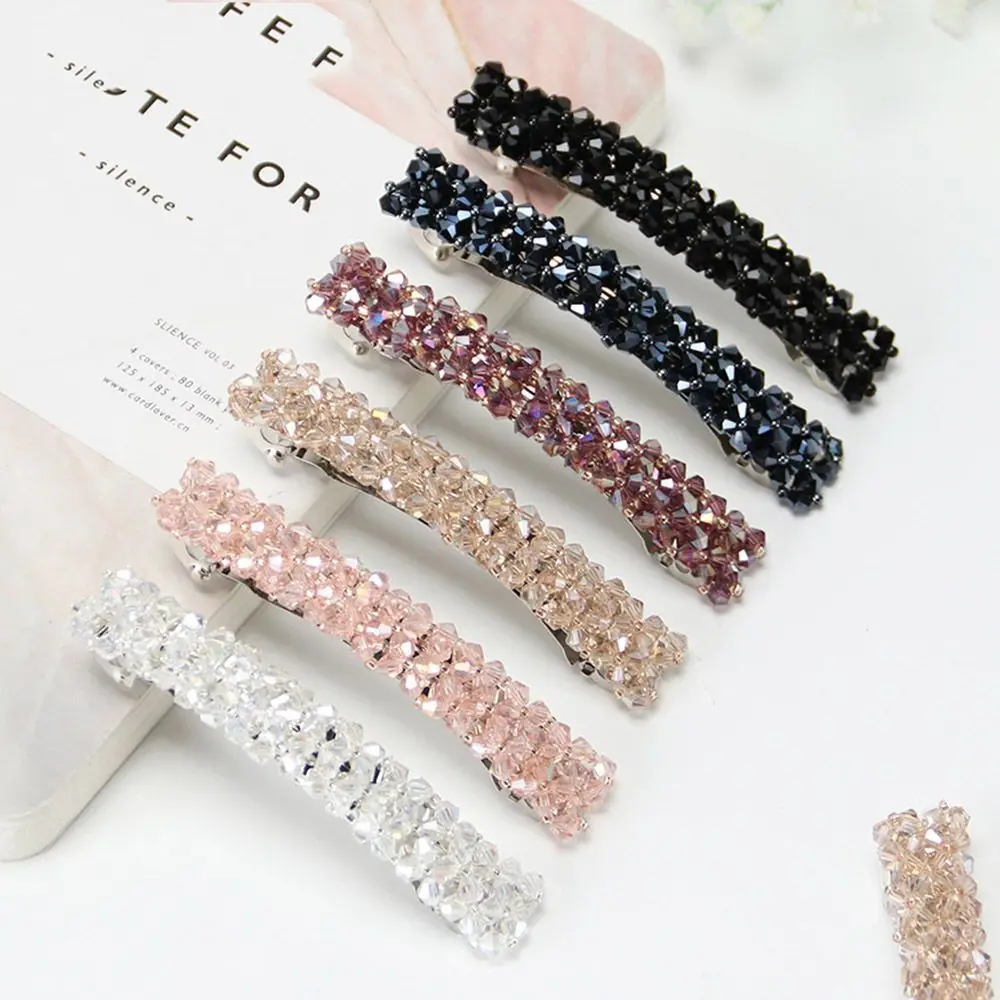 Hot Sale 5 Colors Korean Crystal Pearl Elegant Women Barrettes Hair Clip Hairgrips Hairpin Girls Hair Accessories Dropshipping