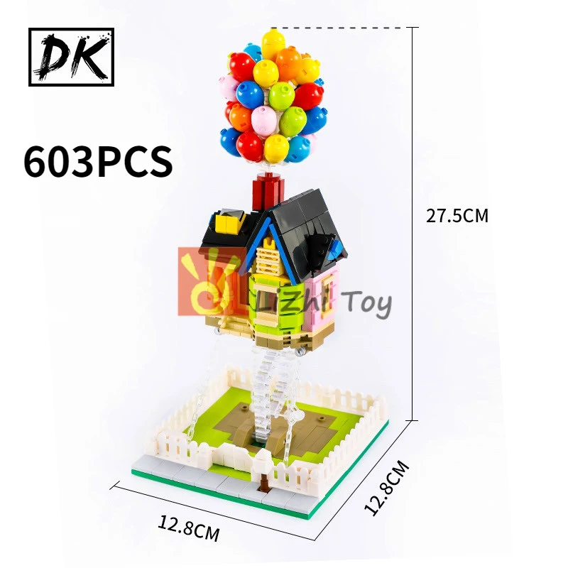 Blocos de construção Flying Balloon House, Suspensão DIY, Tijolos Tensegrity, Compatível com Assembles Ornaments, MOC 7025, 603pcs