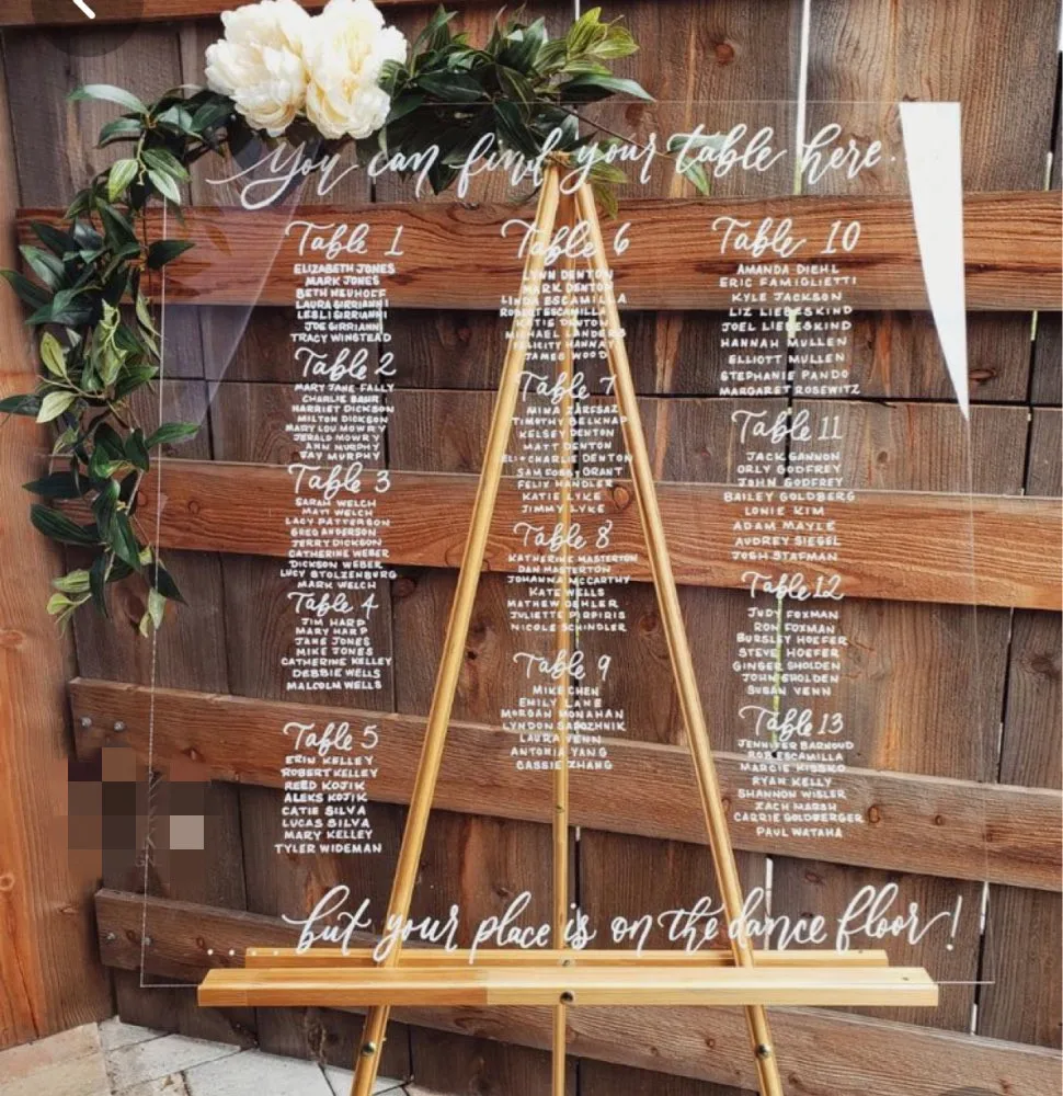 

Wedding Decoration Wecom Sign Seat Table Card Acrylic Card Model Clear Invitation Card Design
