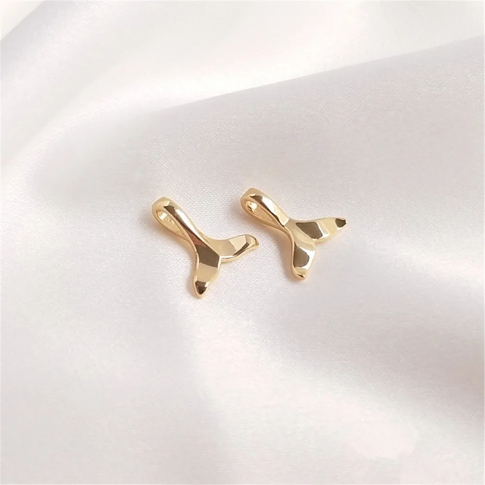 

14K Gold Plated Whale Mermaid Tail Pendant DIY hand bracelet Clavicle necklace earrings pendant accessories