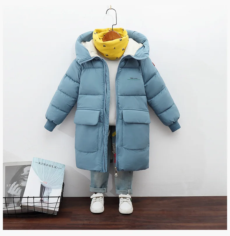 Winter 0-30 degrees thick warm hooded jacket 2-10year old boys girls windproof coat extended 2022 fashion casual children\'s wear