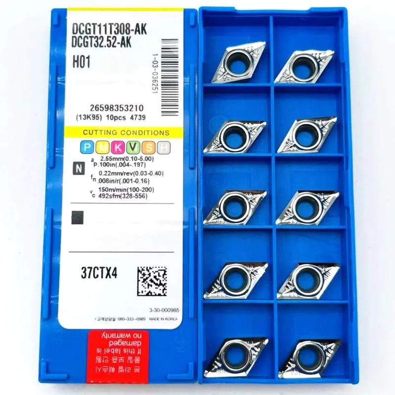 • DCGT11T304 AK AK H01 100% utensili da taglio in metallo duro per utensili da taglio con lama in alluminio originale