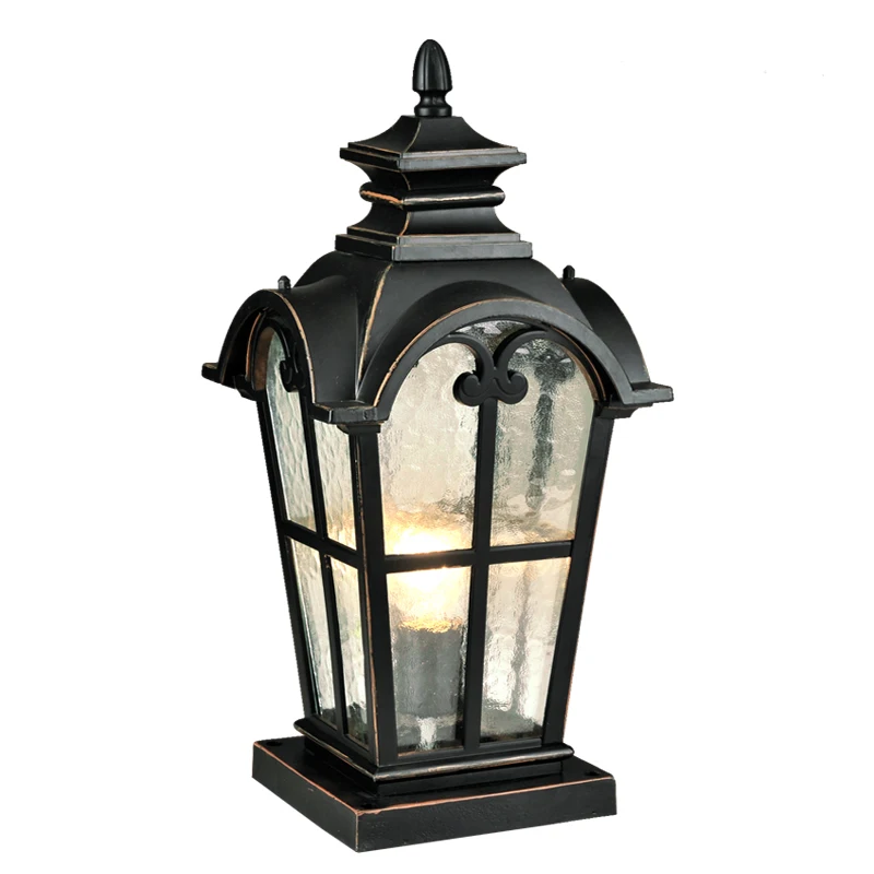 

European Style Outdoor Rainproof Wall Lamp Garden Courtyard Villa Terrace Standing Lamp Ancient Roman Column Head Lamp