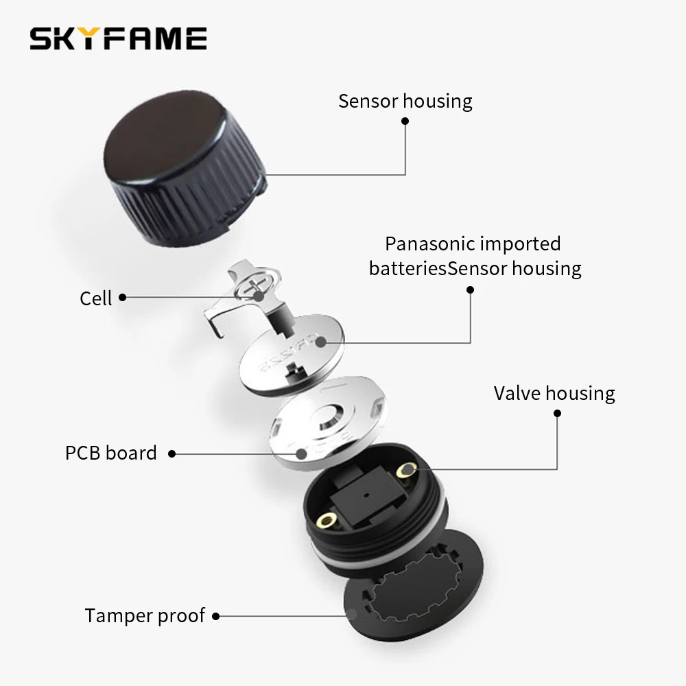 SKYFAME أندرويد TPMS للسيارة أندرويد Big Scerren نظام مراقبة ضغط الإطارات الاحتياطية الإطارات الداخلية الاستشعار الخارجي USB TMPS