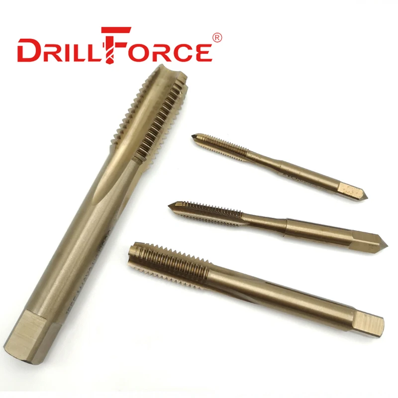 Drillforce Cobalt Left Hand Screw Thread Tap Drill Bits HSSCO M35 Straight Flute Metric M2-M30 Machine Tap For Stainless Steel