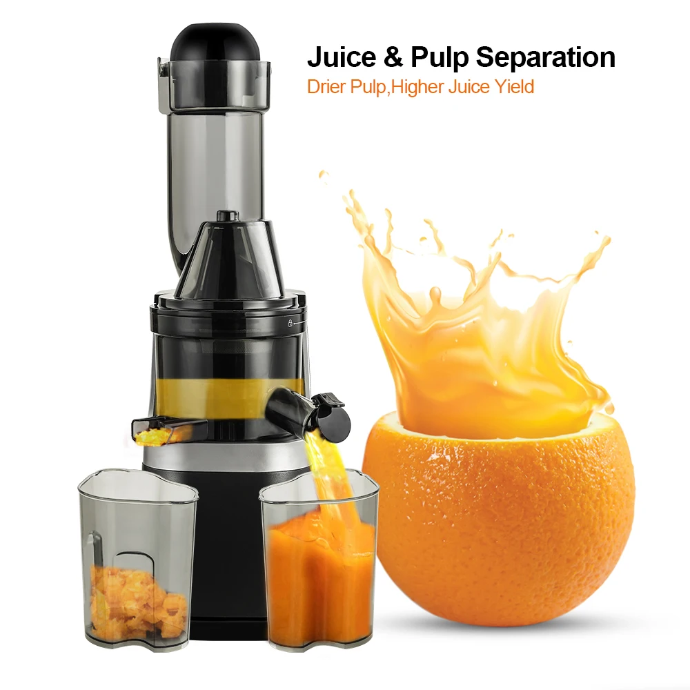 BioloMix Entsafter Maschinen Langsam Kauen Entsafter Extractor Breite Rutsche für Hohe Nährstoff Obst und Gemüse Saft