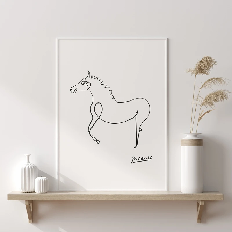 Pablo Picasso Print Animals Abstract Art One Line Drawings Painting Pictures Sketches Minimalist Wall Art Canvas Prints