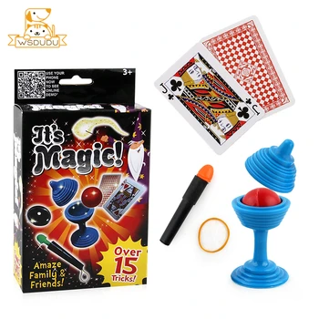 Sihirli hileler Set eğlenceli sahne klasik oyuncak kart sikke görüş kutusu yenilik parti alet Magician oyun kiti oyunu acemi çocuk hediyeler