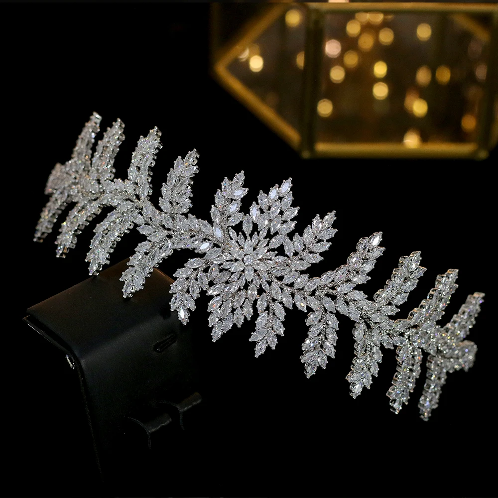 

ASNORA New Luxury Headband Wedding Tiara Bridal Hair Accessories ,Cubic Zirconia Tiara,Crowns,Hair Jewelry