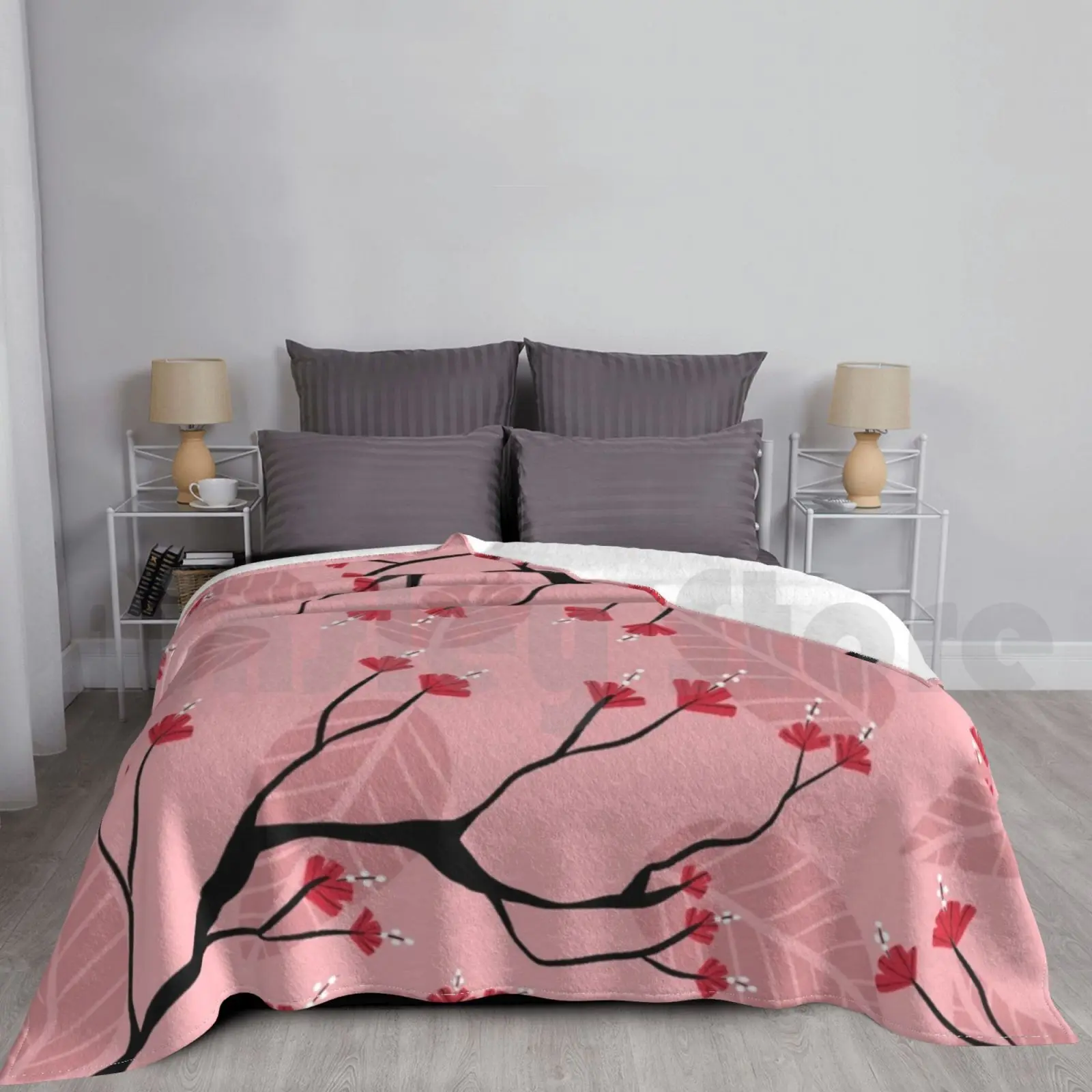 Blanket Spring 2440 Flowers Flower Pink Flowers Flowers Flowers Tropical Summer Womens Leaf