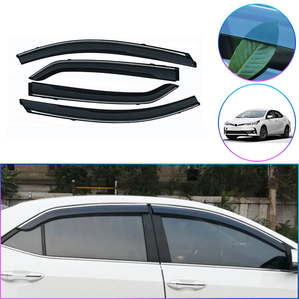 

For Toyota COROLLA/LEVIN/ALTIS(E170) 2014 2015 2016-2018 Car Styling Smoke Window Sun Rain Visor Deflector Guard Accessories 4PC