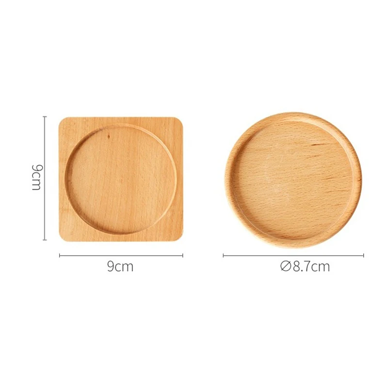 50/100Pcs Cup Coasters Square Round Wood Drink Coaster Heat Insulation Cup Mat Wooden Mug Coaster For Wedding Gift Custom Logo