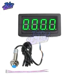 4-Bit LED Digital Tachometer RPM Speed Meter+Hall Switch Proximity Switch Sensor DC 8-15V Measuring 10-9999RPM Red Green Blue