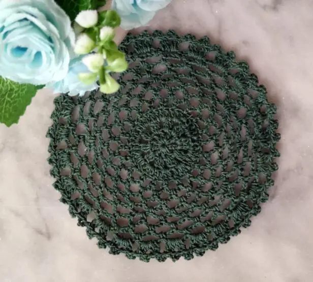 HOT Lace Round Cotton Handmade Table Place Mat Dish Pad Cloth Crochet Wedding Placemat Cup Mug Tea Coffee Coaster Doily Kitchen