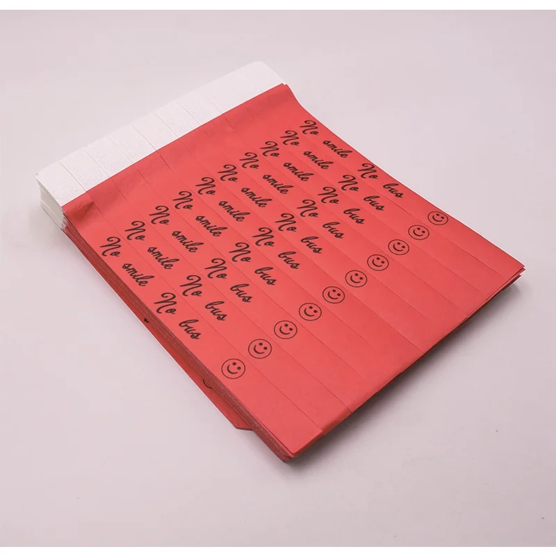 500 Pieces Custom Black Printed Tyvek Paper Wristbands Disposable Waterproof Dupont Bracelets Armband for Meeting Party Events