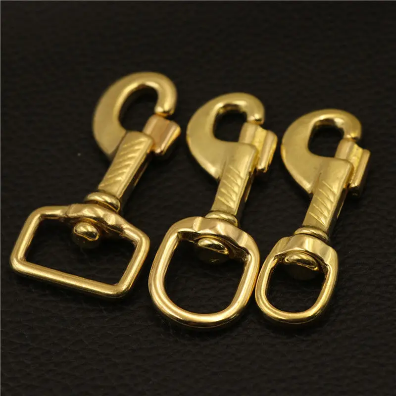 Brass Swivel Eye Trigger Bolt Snap Hook for Webbing Leather Craft Bag Strap Belt Hook Clasp Pet Dog Leashes Clip Heavy Duty