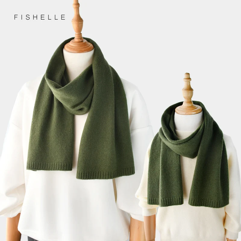 luxury cashmere scarves army green women and men winter knitted scarf adults warm wool man small scarves solid color