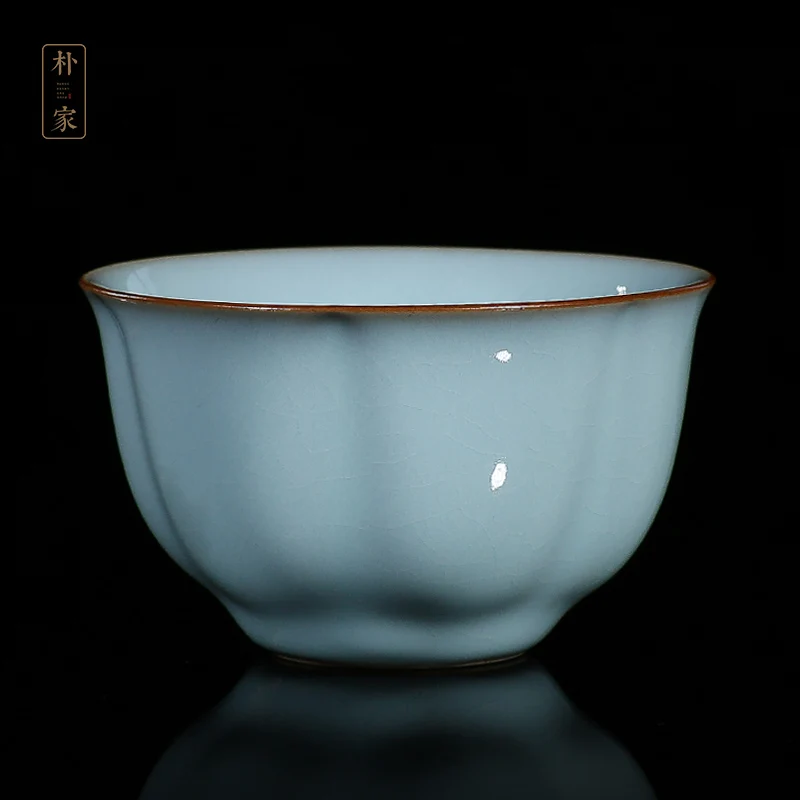 

|Ru kiln tea cup ceramic Kung Fu tea cup tea cup Master Cup single cup Ru Zhou Ru porcelain open piece individual cup