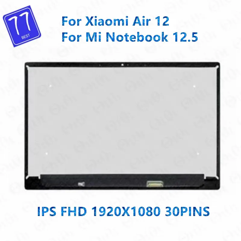 Original 12.5 inch LCD LED Screen Display Matrix Glass Assembly For Xiaomi Mi Notebook Air IPS screen NV125FHM-N82 30 pins