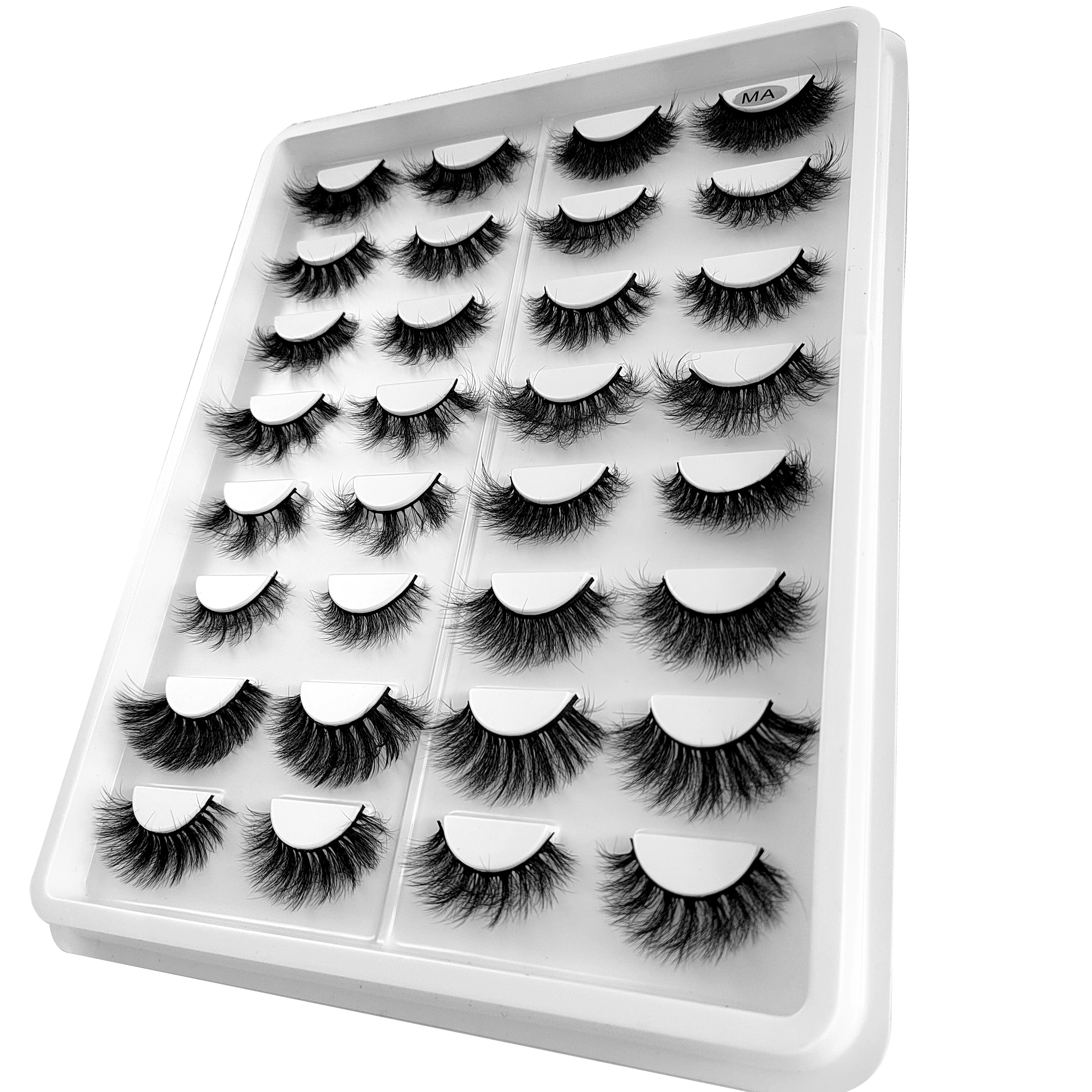 16PaIrs3D Makeup Mink Lashes 8-25mm False Eyelashes Volume Natural Fluffy Reusable Soft Eyelash Extension 3D Mink Eyelashes cils