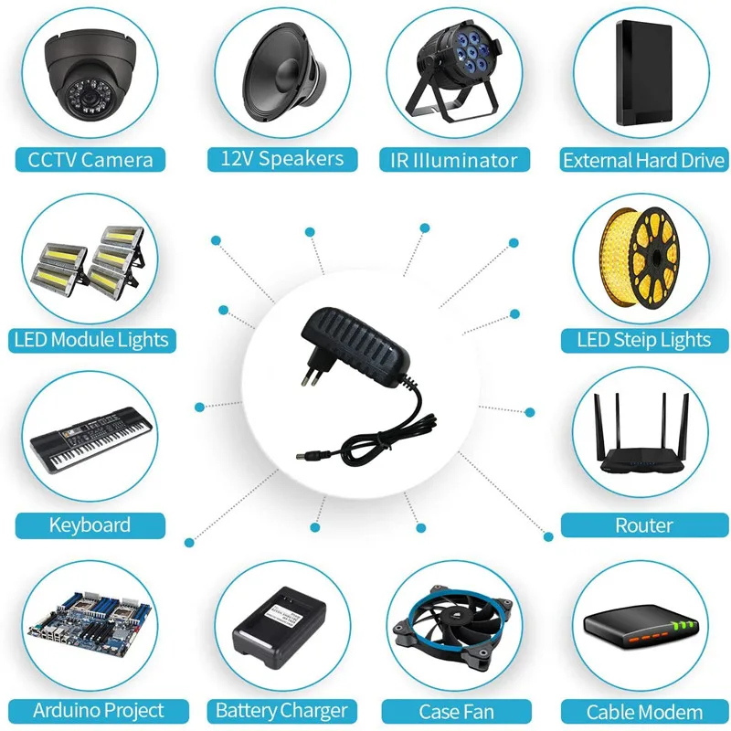 Adapter EU US dla Seagate 1tb 2tb zewnętrzny dysk twardy dysk twardy zasilacz 12V 2A 5.5*2.5mm Adapter ładowarka