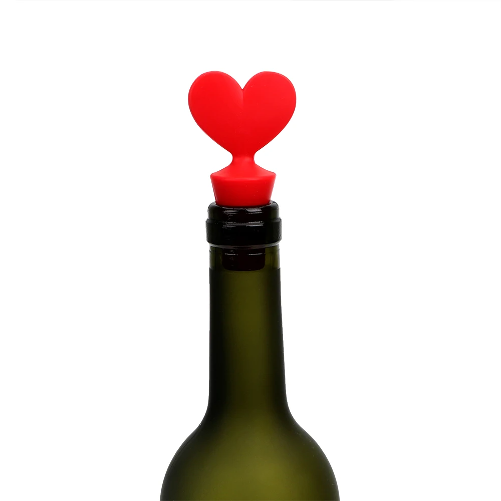 Wine Bottle Sealer Cap 1PC Love Heart Design Silicone Poker Shaped Wine Stoppers Leak Free Wine Beer Bottle Cork Stopper Plug