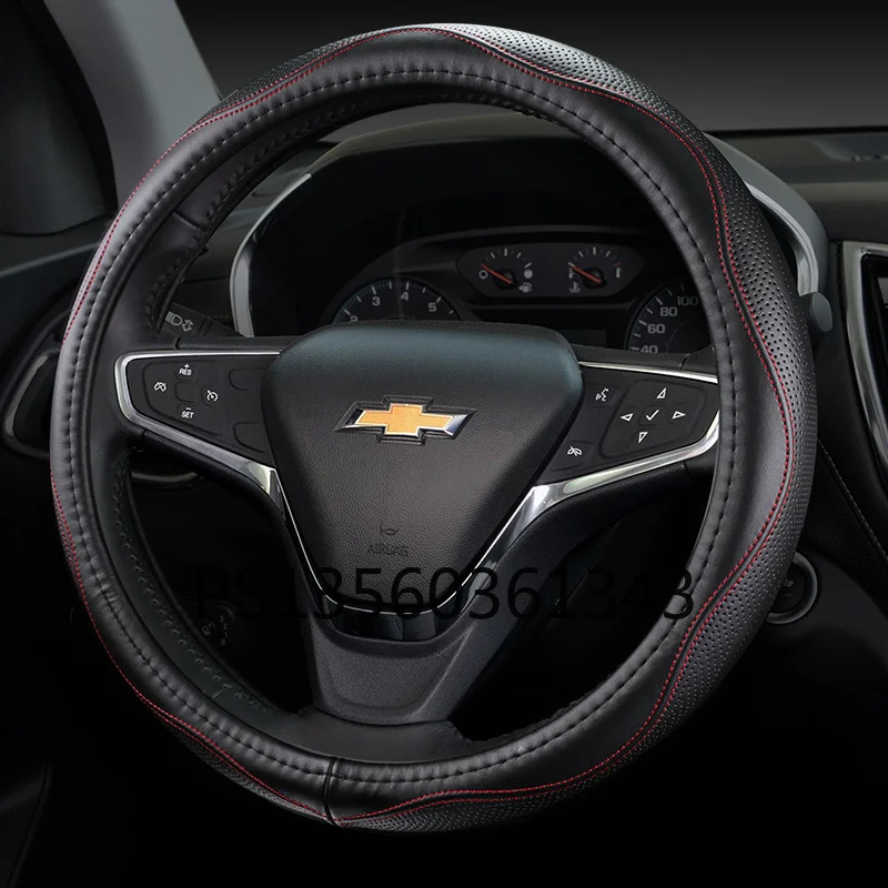 Leather steering wheel cover for Chevrolet Malibo XL Equinox TRAX Cruze Trailblazer