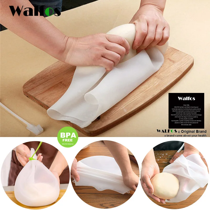 

Walfos 1 Piece Food Grade Silicone Preservation Magic Kneading Dough Flour-Mixing Bag DIY Bakeware Cooking Pastry Kitchen Tools