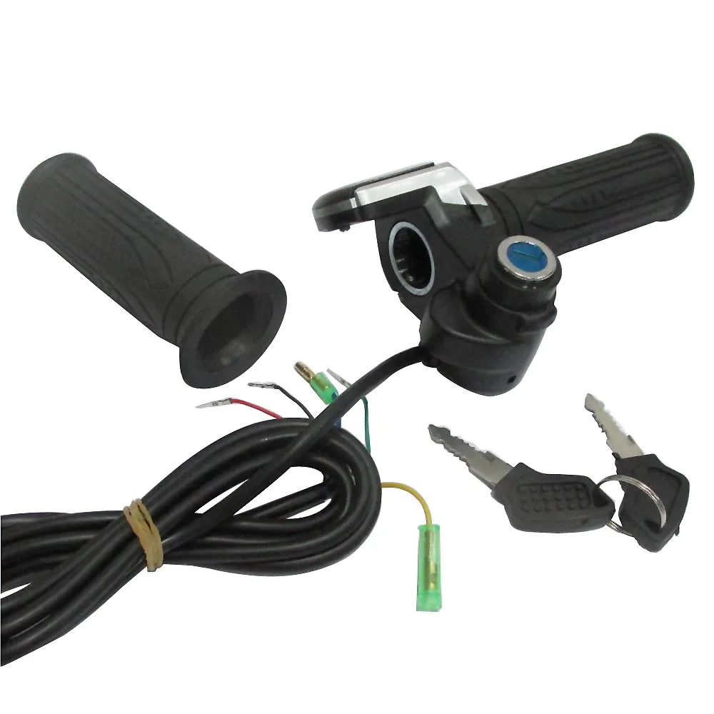 24V 36V 48V Electric Bicycle Twist Throttle Accelerator Gas with LCD Display and Key Lock for Electric Bike/Scooter e-bike Parts