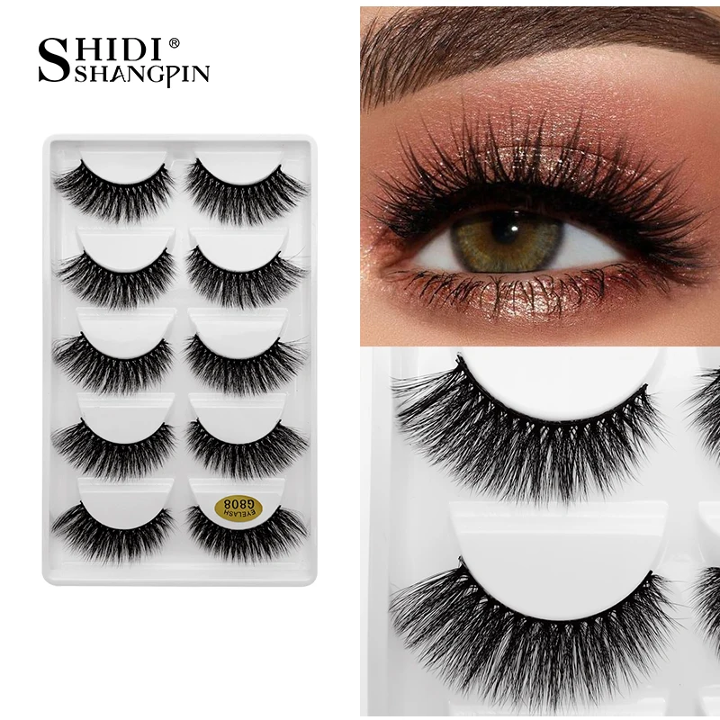 Cajas Mayoristas Pestañas Postizas Ojos Completos Pestañas Minki Largas Cílios Naturales Extensiones de Pestañas Volumen Herramientas de Maquillaje 251030 G808