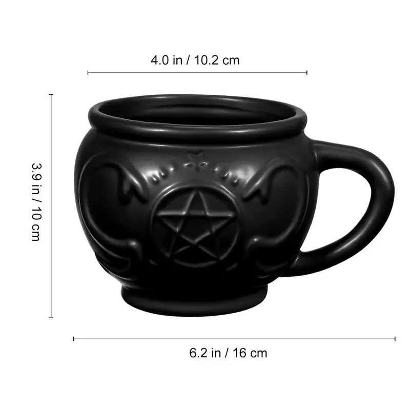 1PC Hemoton Cauldron Mug Unique Halloween Coffee Mug Witches Gift Ceramics Tea Cup for Halloween Banquet Festival (Black)