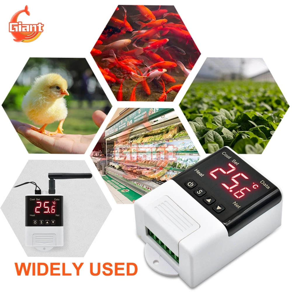 DTC1201 AC 110V 220V Thermostat NTC Sensor Digital Display WiFi Temperature Controller Electronic Digital Thermoregulator W3001