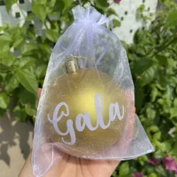 Personalized Golden Christmas ball Custom name Christmas Ornament Gifts