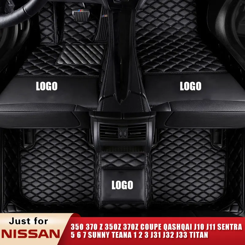 

Car leather Floor Mats for Nissan 350 370 Z 350z 370z Coupe Qashqai J10 J11 Sentra 5 6 7 SUNNY TEANA 1 2 3 J31 J32 J33 TITAN SUV