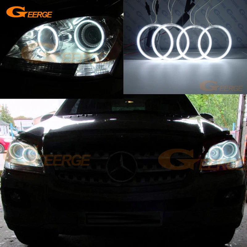 For Mercedes Benz M Class W164 ML 320 350 500 63 AMG 2005-2011 Excellent Ultra Bright CCFL Angel Eyes Kit Halo Rings